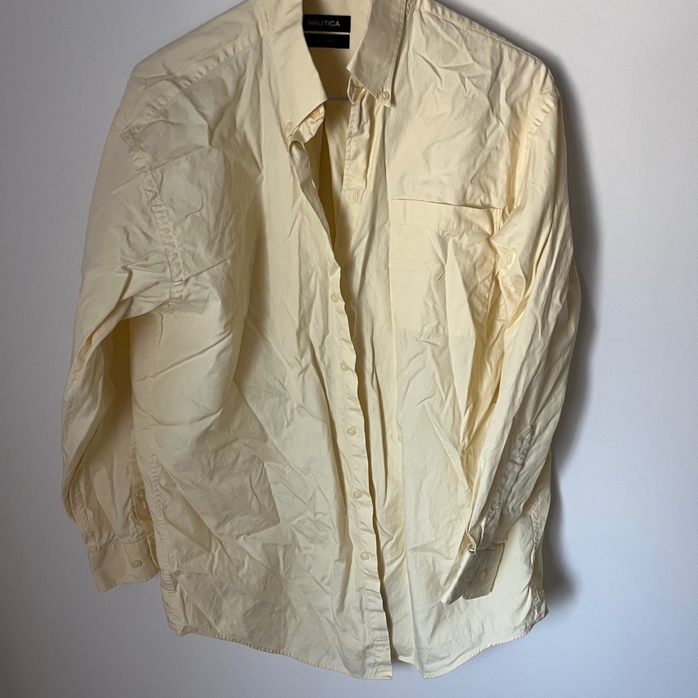 Nautica Men’s Butter Yellow Cotton Shirt 32/33